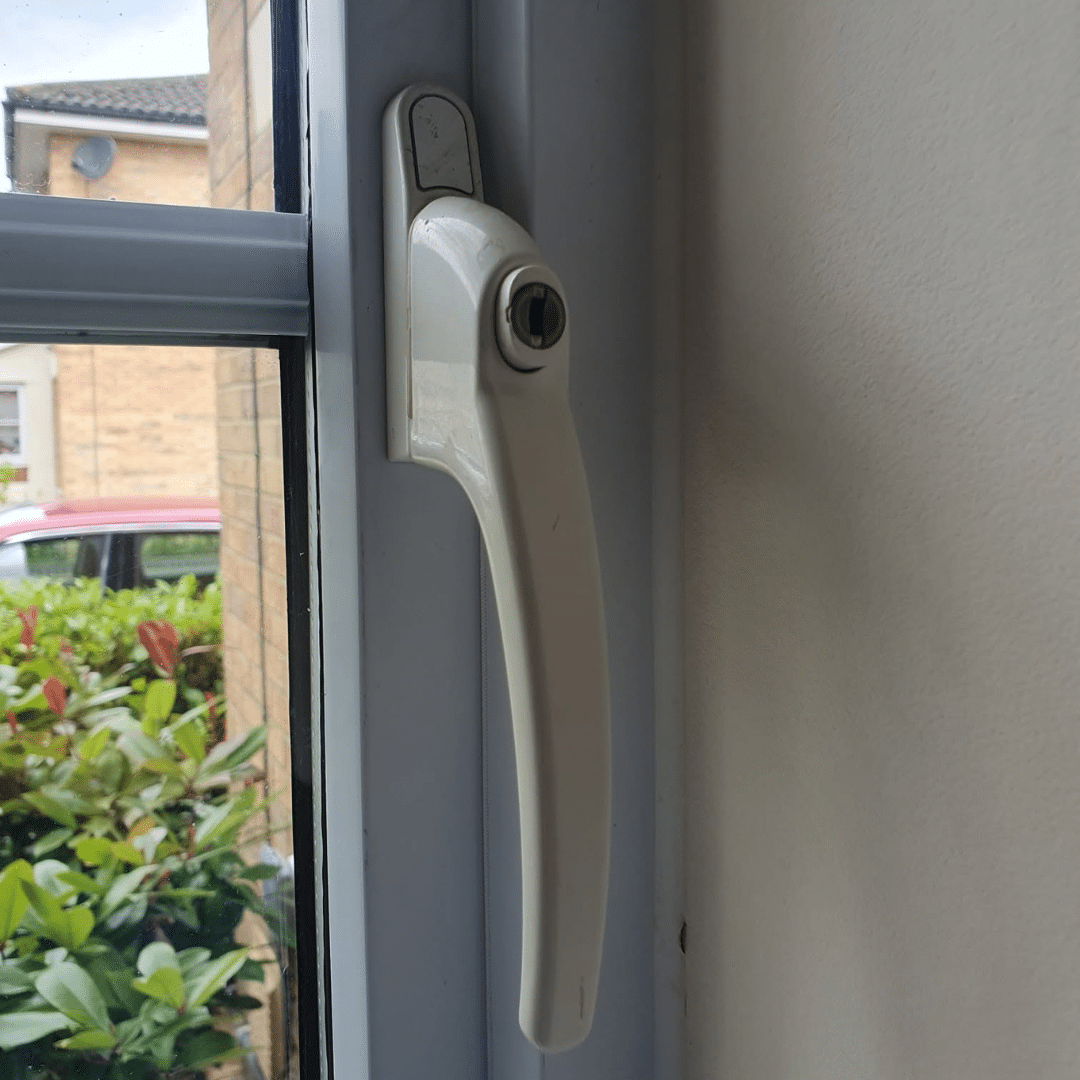 Broken window handle before repair by TS Glazing